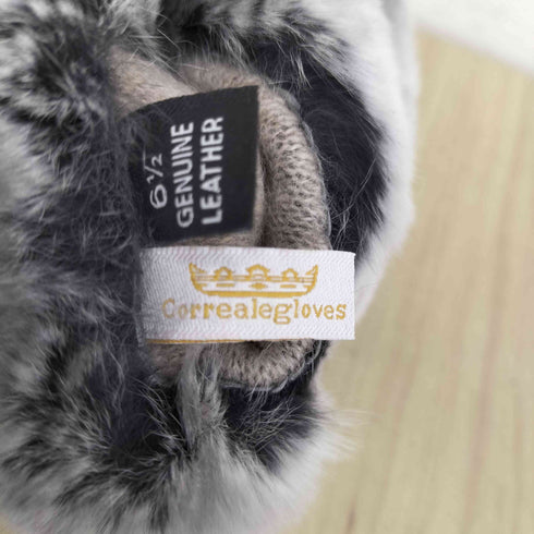 CORREALEGLOVES genuine leather cashmere カシミヤ裏地 ファー レザー手袋 レディース 6 1/2