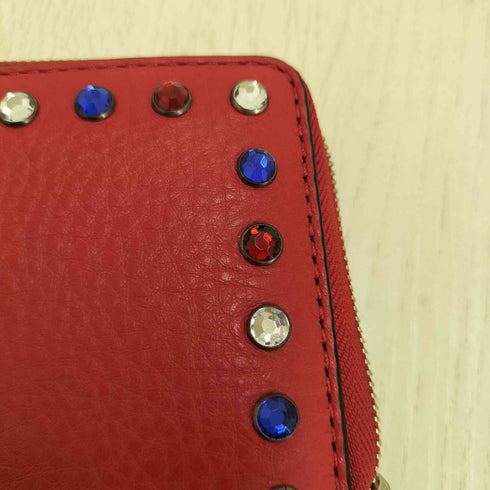 マークジェイコブス MARC JACOBS ストーン装飾 レザー ロングウォレット レディース