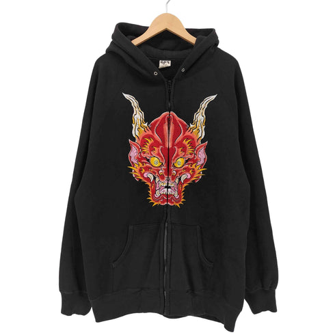 コアファイター corefighterco. PACO EXCEL DEVIL Hoodie 般若 デビル 刺繍 ジップアップ パーカー メンズ import:XL