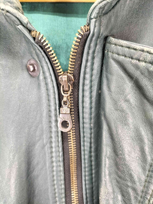 genuine leather レザーブルゾン メンズ L