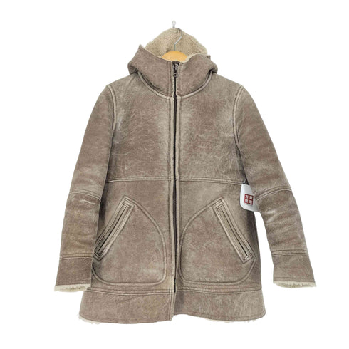 Inpathys kerri sheepskin leather 羊革 スエードムートンフーデッドコート レディース