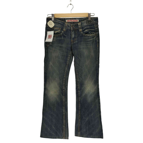 ドライブジーンズ DRIVE JEANS Y2K スタッズフレアデニムパンツ レディース US:26-27