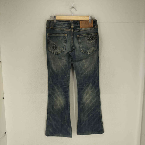 ドライブジーンズ DRIVE JEANS Y2K スタッズフレアデニムパンツ レディース US:26-27