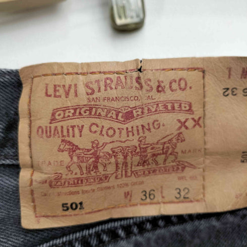 リーバイス LEVI STRAUSS&CO 501 ブラック ボタンフライ デニムパンツ メンズ 36X32