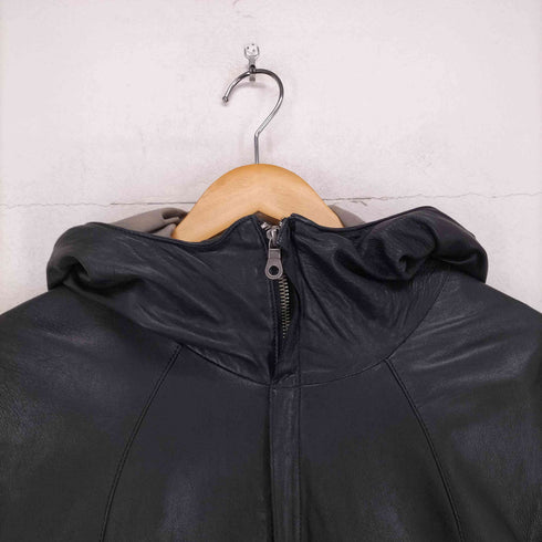 ルイス Luis LE PLAT Sheepskin 羊革 フーデットレザージャケット メンズ JPN:S