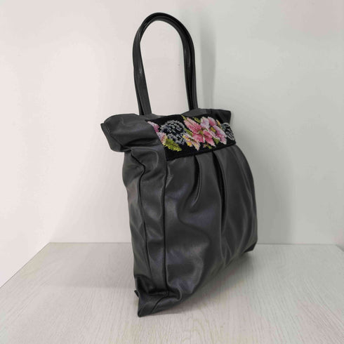 フェイラー FEILER 花柄 刺繍 レザー トートバッグ レディース