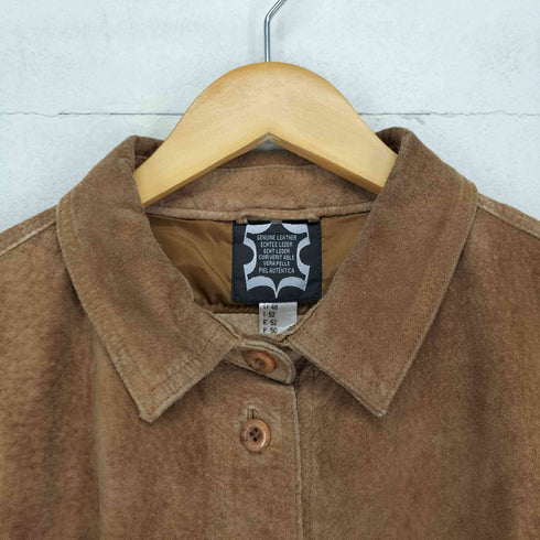 GENUINE LEATHER オーバーサイズスウェードレザーシャツ レディース D-48 I-52 E-52 F-50