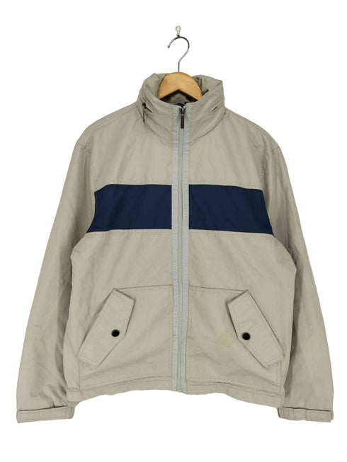 ロンドンフォグ LONDON FOG バイカラージップアップフーデッドナイロンジャケット メンズ import:M