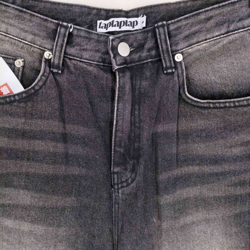 TAPTAPTAP ヴィンテージ マッドウォッシュ ワイド デニム パンツ メンズ import:S