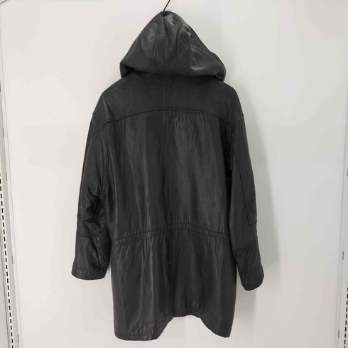 ラムレザー ダブルジップ フード レザージャケット メンズ import:S