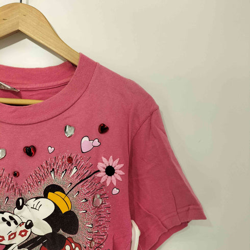 USA製 キャラクタープリント ビジューデザインTシャツ レディース JPN:S