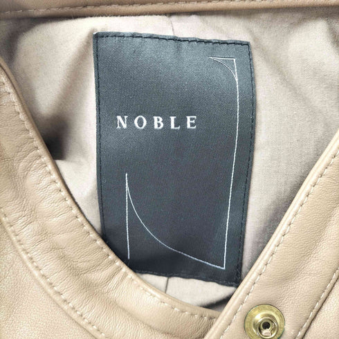 ノーブル Noble ノーカラーレザーライダースジャケット レディース JPN:38