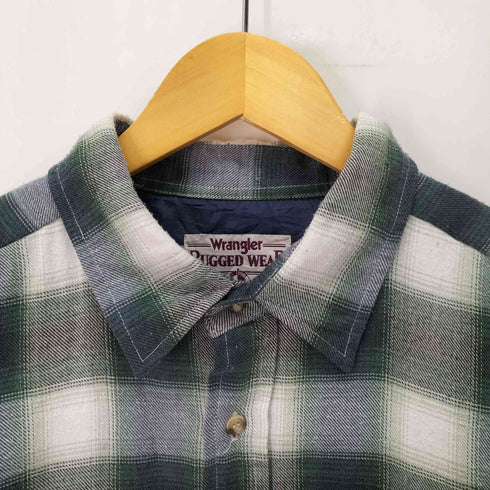 ラングラー Wrangler RUGGED WEAR 80S オンブレ チェック フランネル シャツ 裏地キルティング メンズ import:M