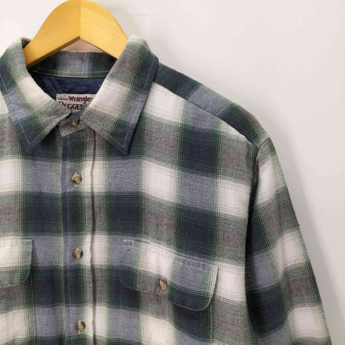 ラングラー Wrangler RUGGED WEAR 80S オンブレ チェック フランネル シャツ 裏地キルティング メンズ import:M