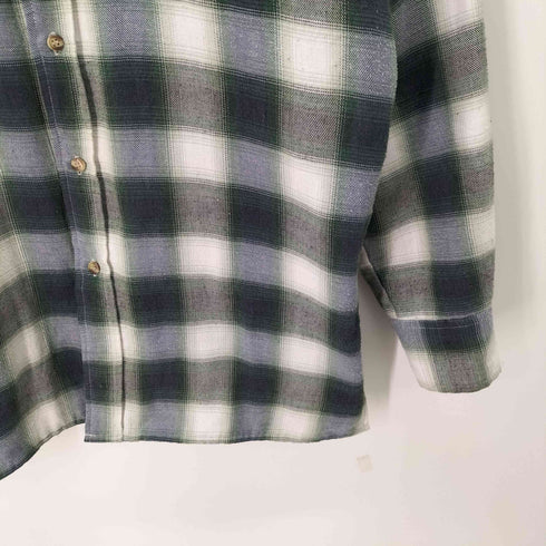 ラングラー Wrangler RUGGED WEAR 80S オンブレ チェック フランネル シャツ 裏地キルティング メンズ import:M