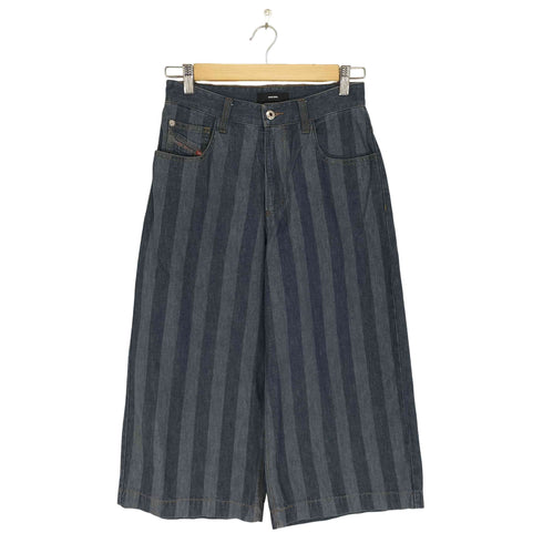 ディーゼル DIESEL ストライプデニムガウチョパンツ レディース US:25