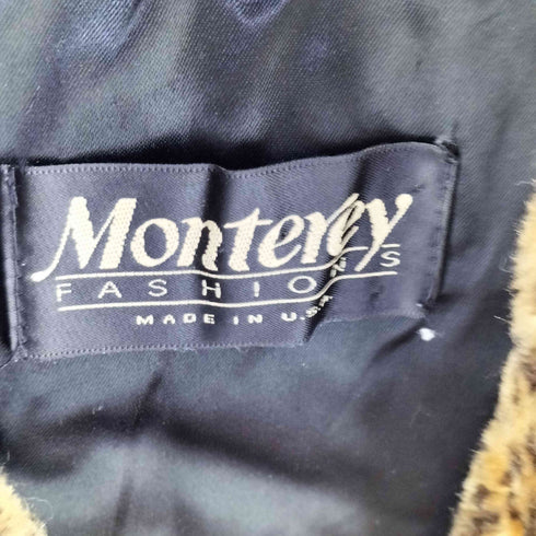 MONTEREY 80-90s USA製 レオパード柄切替 ボア ジップパーカー レディース