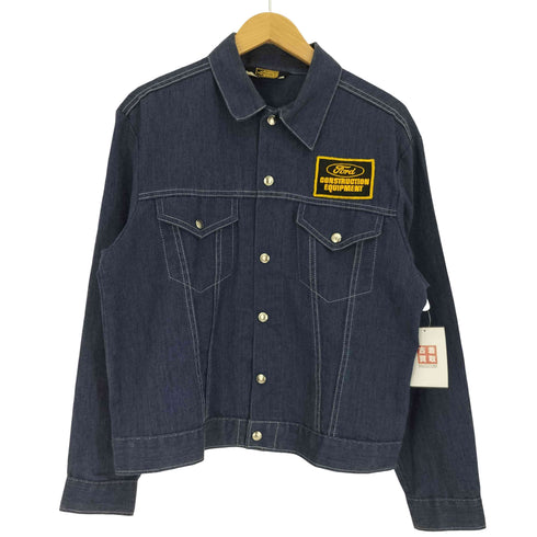 ケイブランド K-BRAND 70-80S 企業ロゴ パッチ ポリコットン スナップボタン デニム トラッカー ジャケット メンズ import:L