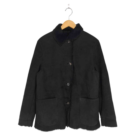 CIVIDINI Made in Italy lamb leatherイタリア製 羊革 ムートンレザーコート レディース 42