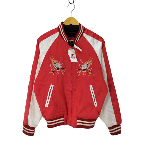 ホシヒメ Hoshihime 龍 ドラゴン 鷹 刺繍 スカジャン 裏地キルティング メンズ LL