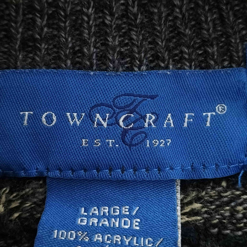 タウンクラフト TOWNCRAFT 90S アクリル 3D クルーネック ニット メンズ import:L