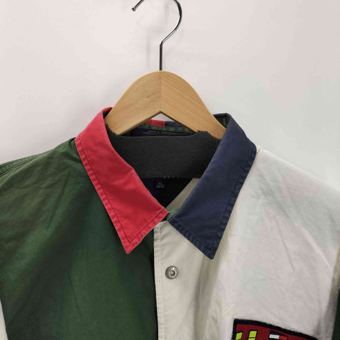トミーヒルフィガー TOMMY HILFIGER 90S SAILING GEAR ロゴ ワッペン クレイジーパターン L/S シャツ メンズ import:XL