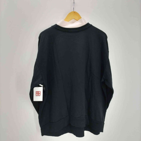 ポッポアート デザイン キャラクタープリント レイヤードネック L/S Tシャツ メンズ