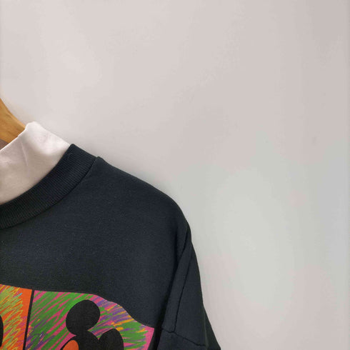 ポッポアート デザイン キャラクタープリント レイヤードネック L/S Tシャツ メンズ