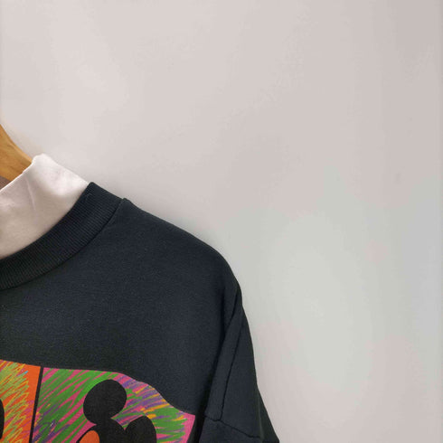 ポッポアート デザイン キャラクタープリント レイヤードネック L/S Tシャツ メンズ