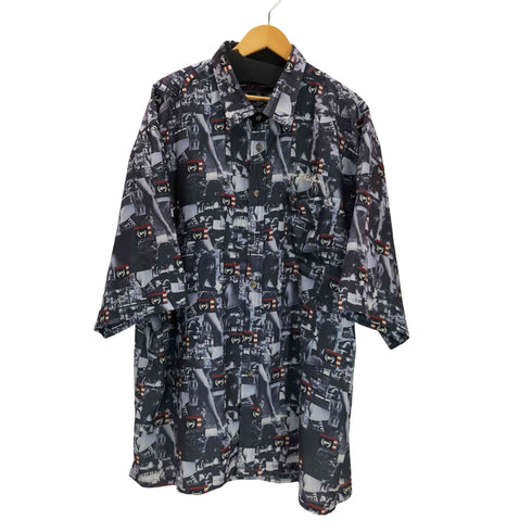 ファットファーム PHAT FARM 90S フォトグラフィックアート プリント 総柄 S/S ポリ シャツ ビッグサイズ B系 メンズ XXXL