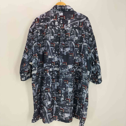 ファットファーム PHAT FARM 90S フォトグラフィックアート プリント 総柄 S/S ポリ シャツ ビッグサイズ B系 メンズ XXXL
