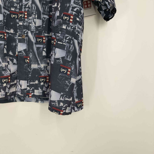 ファットファーム PHAT FARM 90S フォトグラフィックアート プリント 総柄 S/S ポリ シャツ ビッグサイズ B系 メンズ XXXL