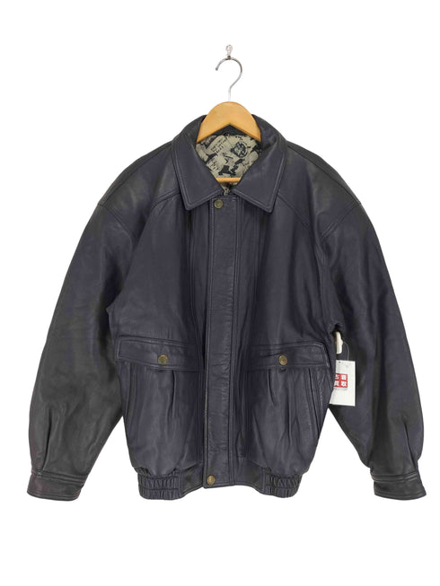 realleather ブルゾン 裏地総柄 メンズ