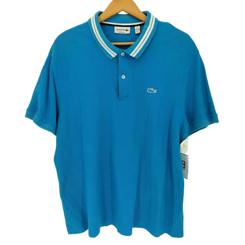 ラコステ LACOSTE REGULAR FIT ラバーロゴパッチ 襟ライン 鹿の子 ポロシャツ メンズ import:XXL
