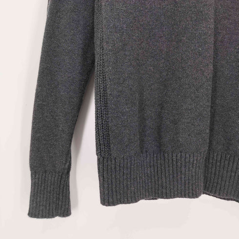 カルバンクライン CALVIN KLEIN ck刺繍 生地切替 比翼ジップ ハーフジップ ハイネック コットンニット メンズ import:L