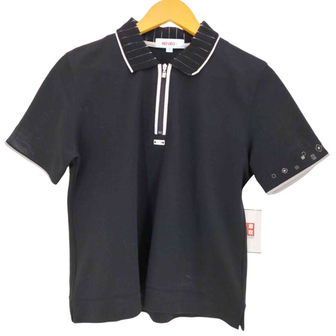 ケンゾーゴルフ KENZO GOLF デザイン刺繍 ハーフジップ ポロ レディース JPN:2