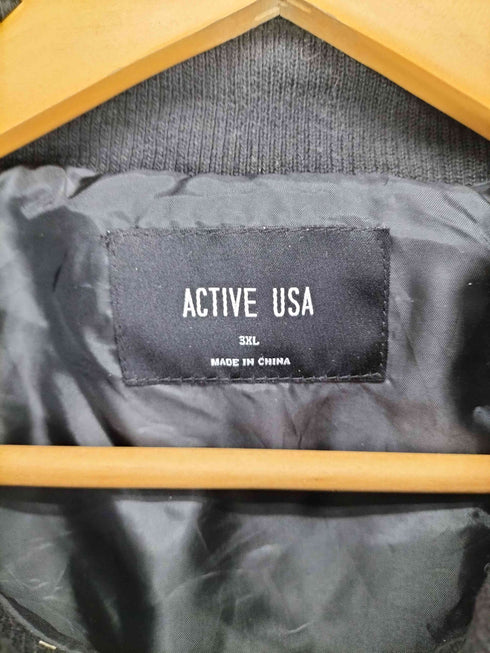 ACTIVE USA リブニット切替キルティングジップアップベスト メンズ 3XL