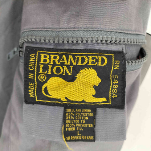 Branded Lion 中綿チェックベストダウンベストファイバーフィルブロックチェックバッファローチェック リバーシブル メンズ import:L
