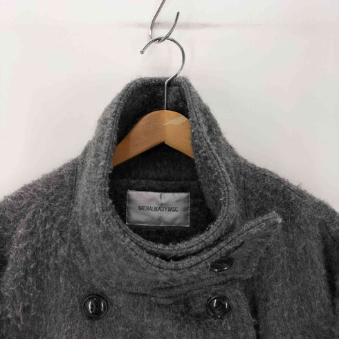 ナチュラルビューティーベーシック NATURAL BEAUTY BASIC 25AW スタンドネック シャギー ミディ コート レディース JPN:M
