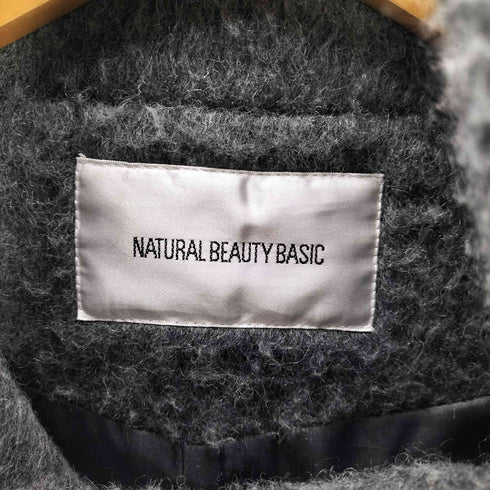 ナチュラルビューティーベーシック NATURAL BEAUTY BASIC 25AW スタンドネック シャギー ミディ コート レディース JPN:M