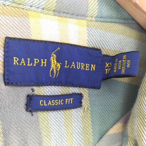 ラルフローレン RALPH LAUREN CLASSIC FIT ポニー刺繍 ボタンダウン チェックシャツ メンズ import:XS