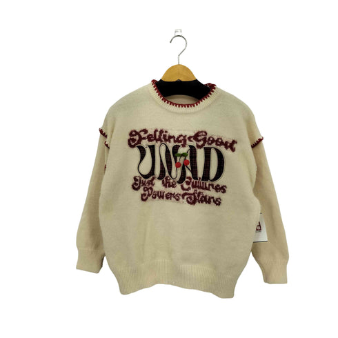 SIBRA レトロロゴ×チェリーブローチ付き ふわふわニット レディース