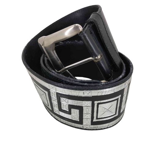 ヴェルサスヴェルサーチ VERSUS VERSACE メタルバックル ロゴレザーベルト メンズ