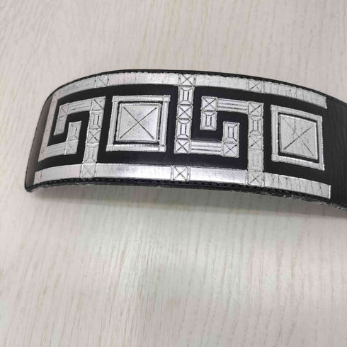 ヴェルサスヴェルサーチ VERSUS VERSACE メタルバックル ロゴレザーベルト メンズ