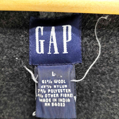 ギャップ Gap 00S ウール ナイロン ミックスファブリック ウエストベルト フーデッド ガウンコート メンズ import:L