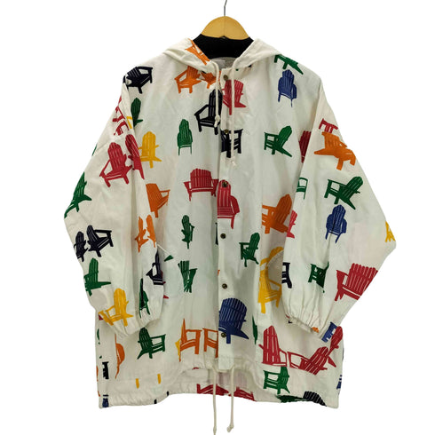 MICHIGAN RAG CO チェア 椅子柄 総柄 スナップボタン フーデッド ジャケット パーカー メンズ L/XL