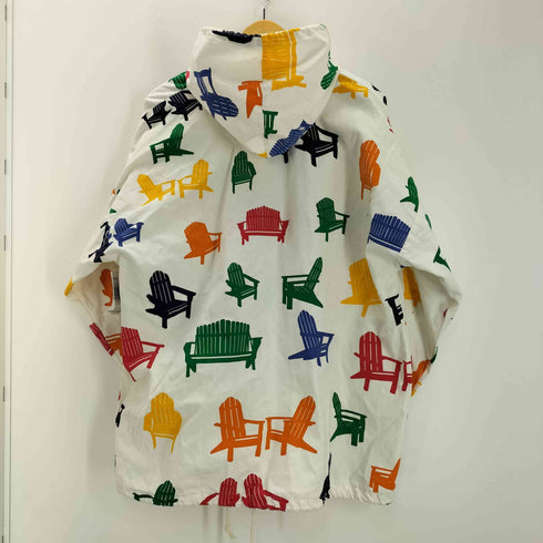 MICHIGAN RAG CO チェア 椅子柄 総柄 スナップボタン フーデッド ジャケット パーカー メンズ L/XL