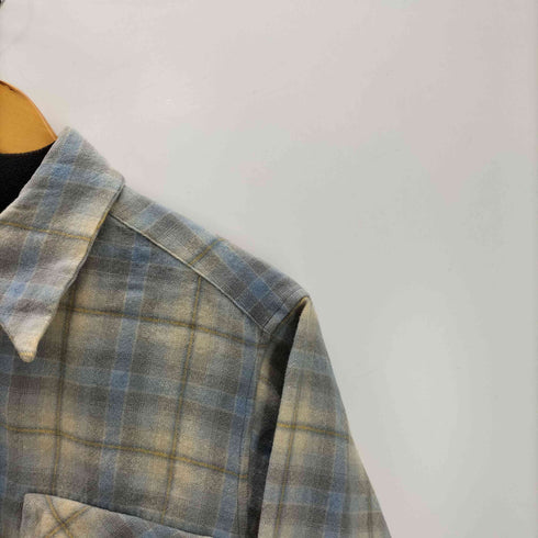 ペンドルトン PENDLETON 70-80S USA製 PURE VIRGIN WOOL バージンウール 開襟オープンカラー チェック ボード シャツ メンズ import:M