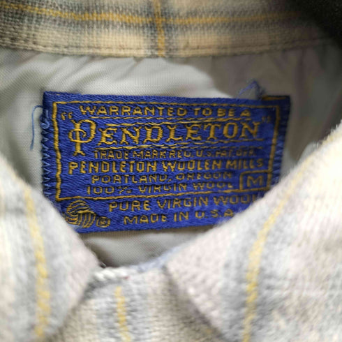 ペンドルトン PENDLETON 70-80S USA製 PURE VIRGIN WOOL バージンウール 開襟オープンカラー チェック ボード シャツ メンズ import:M