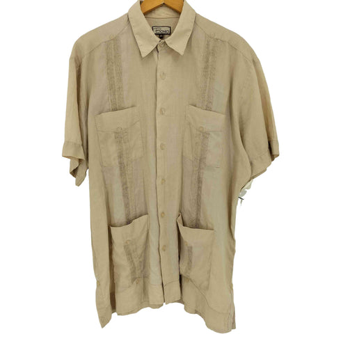 BOHIO 90-00s リネン100 キューバシャツ メンズ import:XL